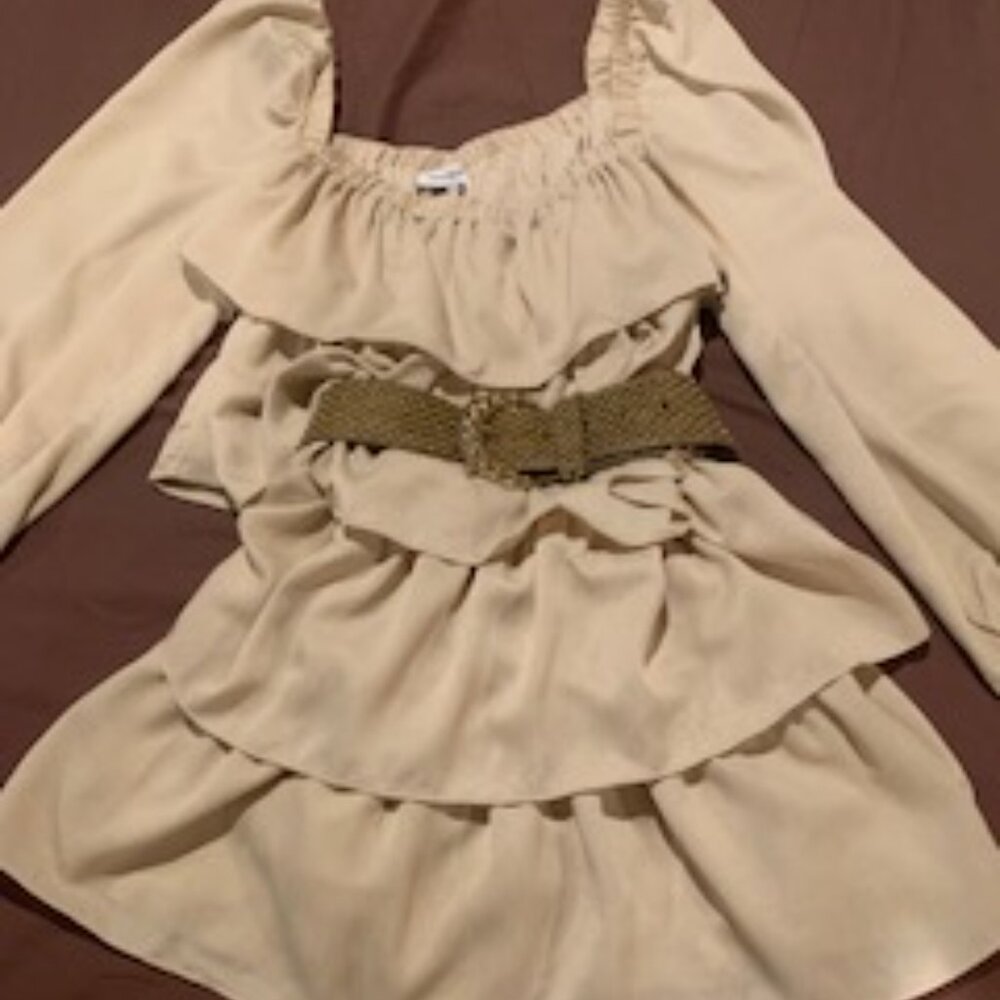 Tiered ruffle babydoll dress in crinkle chiffon